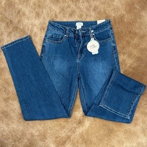 Camila Coelho Denim Straight Leg Jeans with Studs